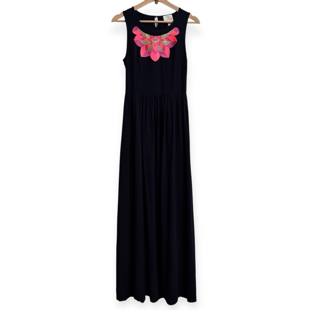 Julie Brown NYC Embroidered Linen Blend Maxi Dress Size 2
